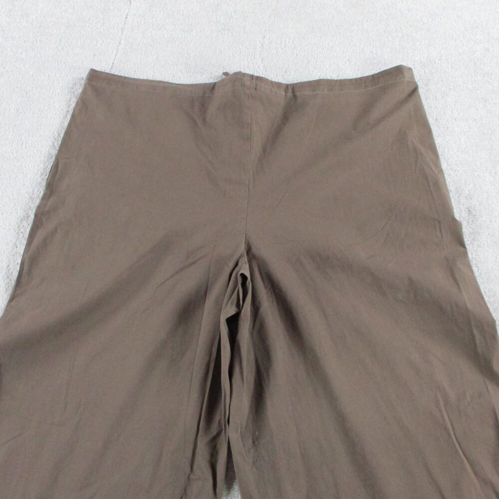 SKIMS Cotton Poplin Pants Womens Medium Brown Washed Dark Sepia Wide Leg NWT NEW - Picture 5 of 13